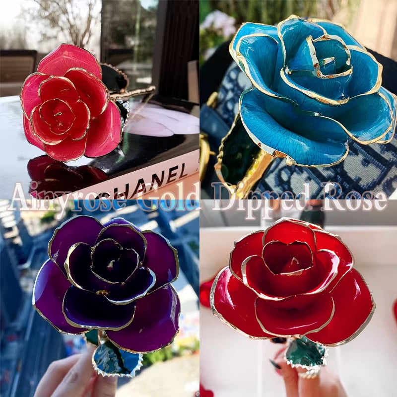 24K Gold Dipped Rose: The Perfect Eternal Gift for Her - Ideal for Valentine's Day, Weddings, and Anniversaries