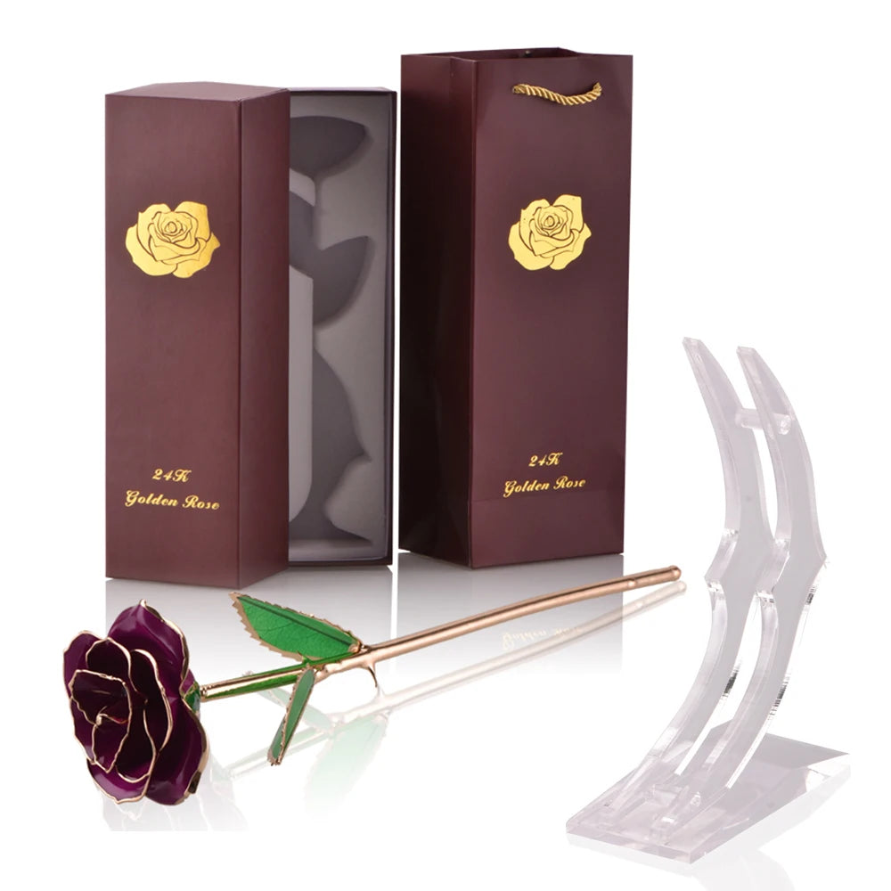 24K Gold Dipped Rose: The Perfect Eternal Gift for Her - Ideal for Valentine's Day, Weddings, and Anniversaries
