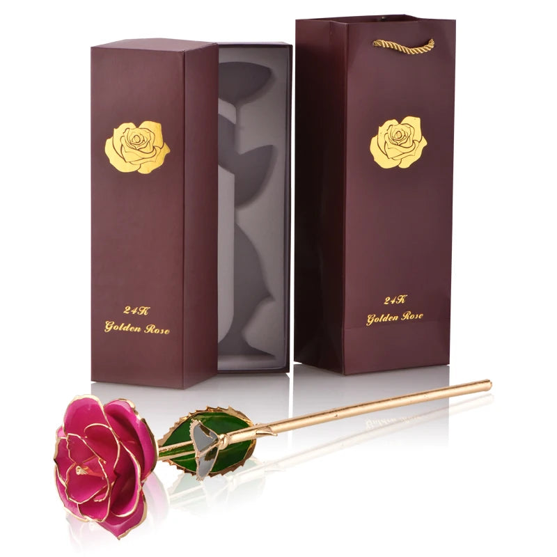 24K Gold Dipped Rose: The Perfect Eternal Gift for Her - Ideal for Valentine's Day, Weddings, and Anniversaries