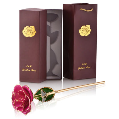24K Gold Dipped Rose: The Perfect Eternal Gift for Her - Ideal for Valentine's Day, Weddings, and Anniversaries