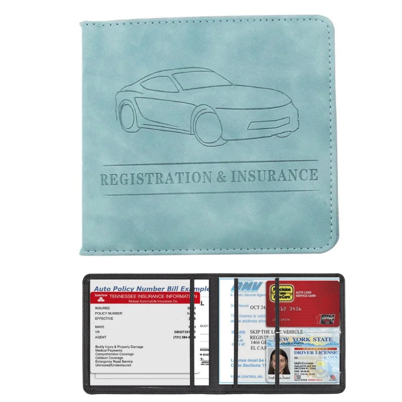 Elevate Your Essentials: Stylish Men's Card Holder for Car Registration, Vehicle License & Insurance