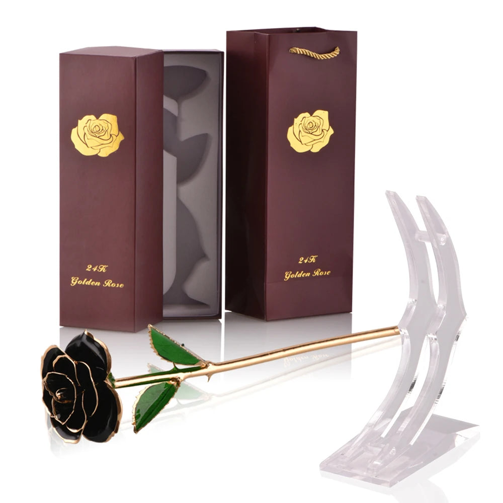 24K Gold Dipped Rose: The Perfect Eternal Gift for Her - Ideal for Valentine's Day, Weddings, and Anniversaries