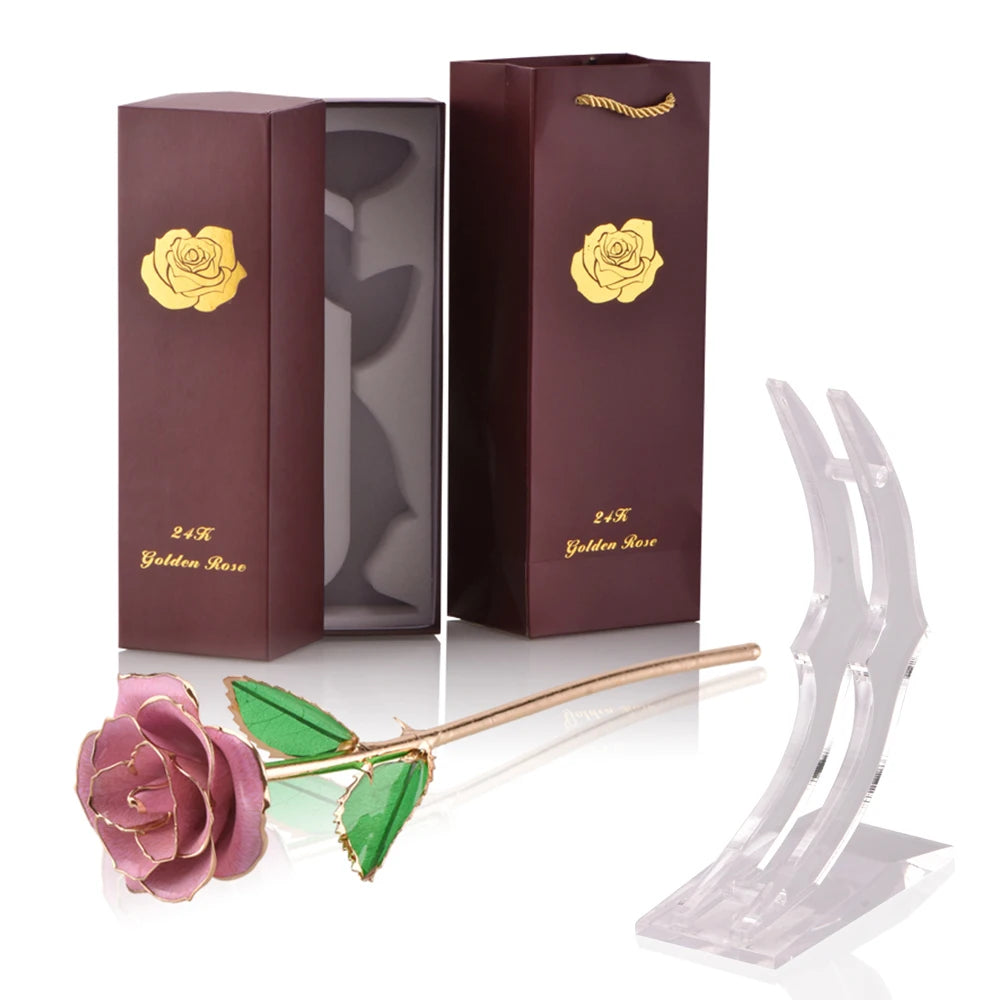24K Gold Dipped Rose: The Perfect Eternal Gift for Her - Ideal for Valentine's Day, Weddings, and Anniversaries