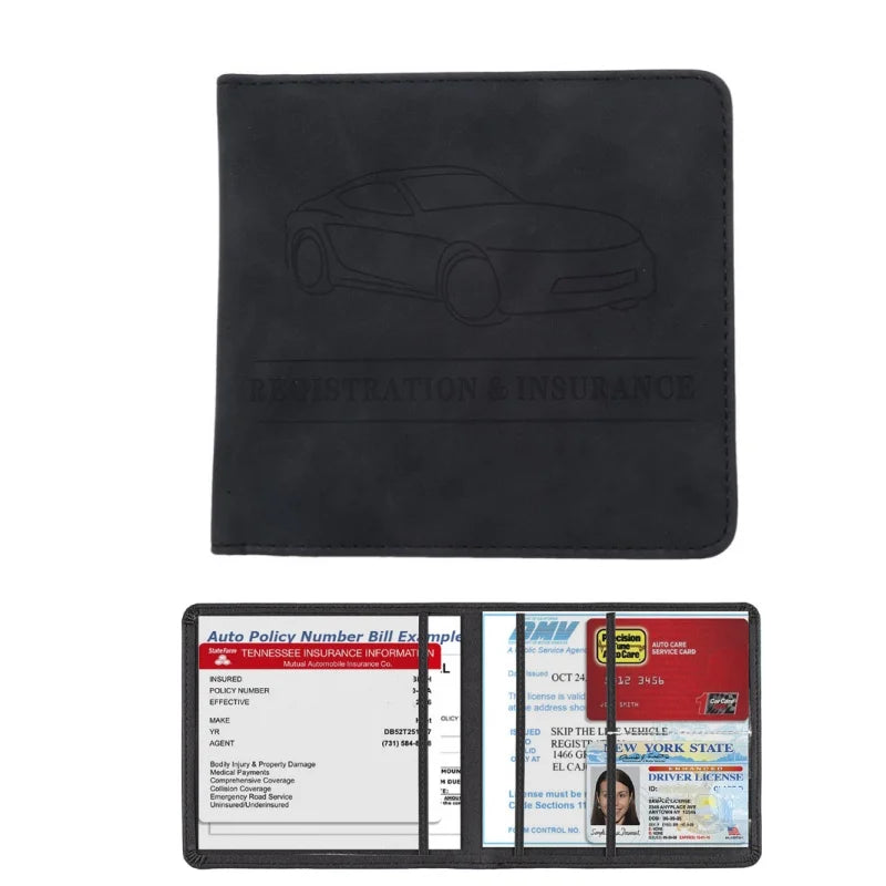 Elevate Your Essentials: Stylish Men's Card Holder for Car Registration, Vehicle License & Insurance