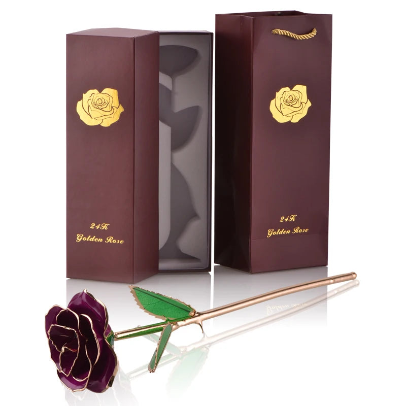 24K Gold Dipped Rose: The Perfect Eternal Gift for Her - Ideal for Valentine's Day, Weddings, and Anniversaries