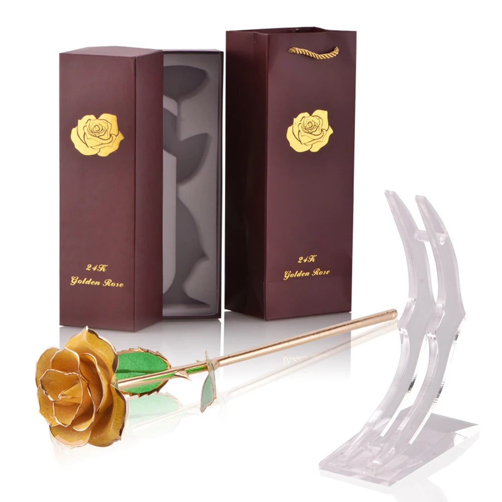 24K Gold Dipped Rose: The Perfect Eternal Gift for Her - Ideal for Valentine's Day, Weddings, and Anniversaries