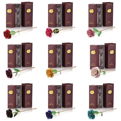 24K Gold Dipped Rose: The Perfect Eternal Gift for Her - Ideal for Valentine's Day, Weddings, and Anniversaries