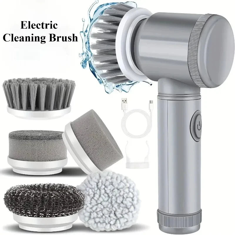 Revolutionary Electric Spin Scrubber: Cordless Power Cleaning Brush with 5 Versatile Brush Heads for Effortless Home Cleaning