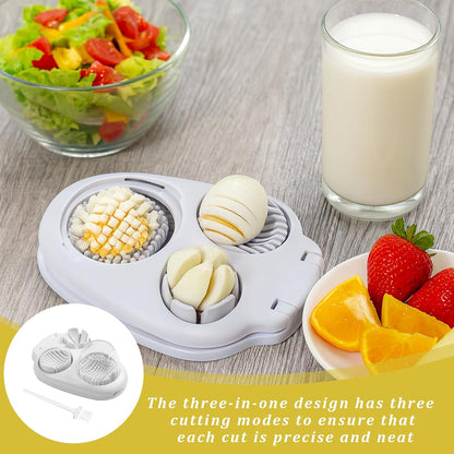 Transform Your Meals with the 3-in-1 Egg Slicer & Cutter - Perfect for Hard Boiled Eggs, Strawberries, and More!