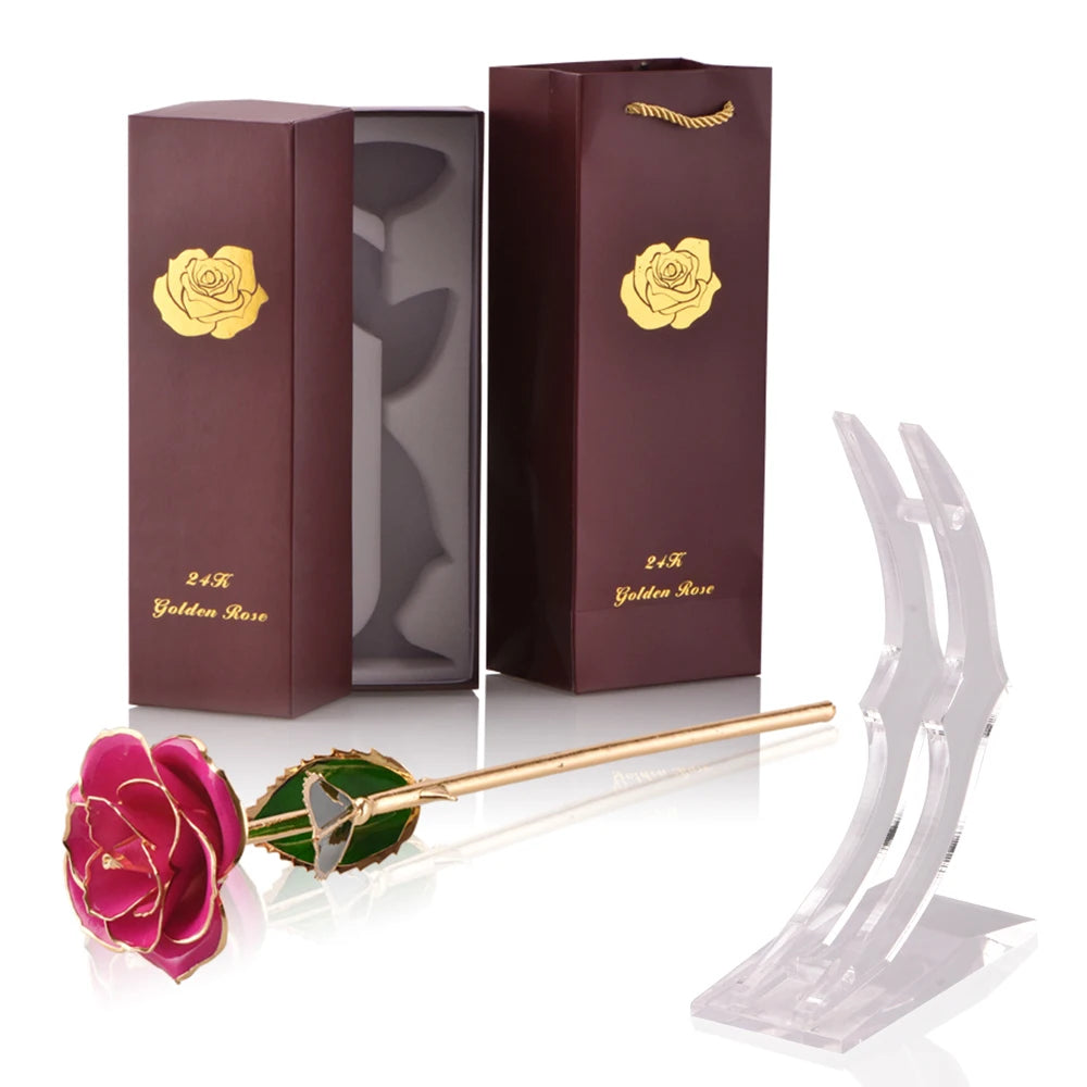24K Gold Dipped Rose: The Perfect Eternal Gift for Her - Ideal for Valentine's Day, Weddings, and Anniversaries