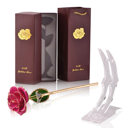 24K Gold Dipped Rose: The Perfect Eternal Gift for Her - Ideal for Valentine's Day, Weddings, and Anniversaries