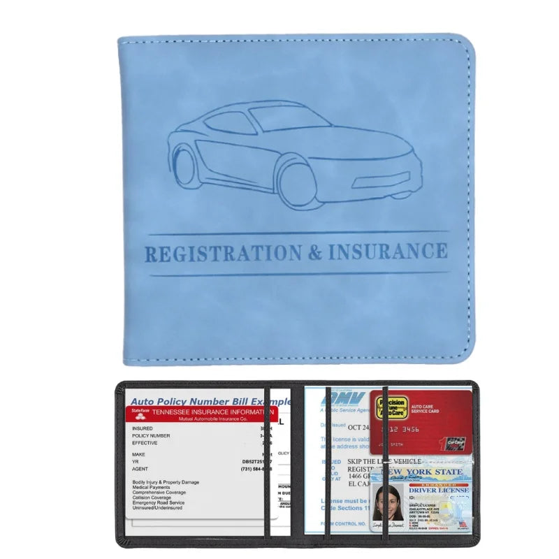 Elevate Your Essentials: Stylish Men's Card Holder for Car Registration, Vehicle License & Insurance