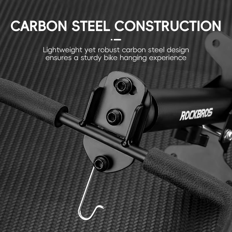 Reinforced Adjustable Wall-Mounted Bike Rack - Perfect for Home Garage Storage of MTB and Road Bikes