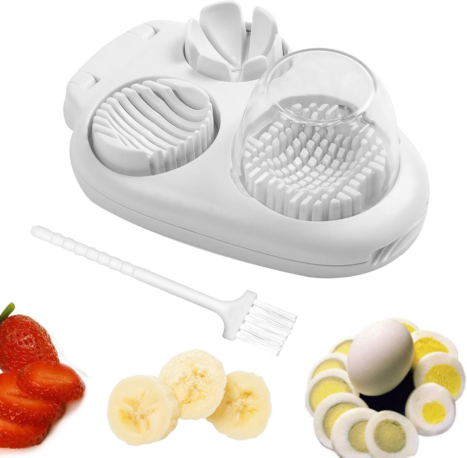 Transform Your Meals with the 3-in-1 Egg Slicer & Cutter - Perfect for Hard Boiled Eggs, Strawberries, and More!