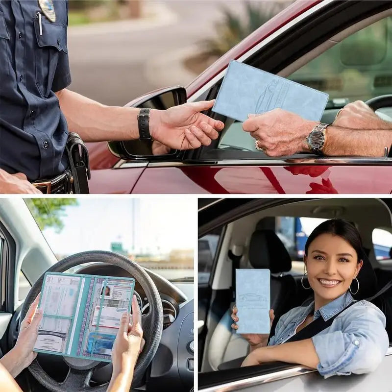 Elevate Your Essentials: Stylish Men's Card Holder for Car Registration, Vehicle License & Insurance