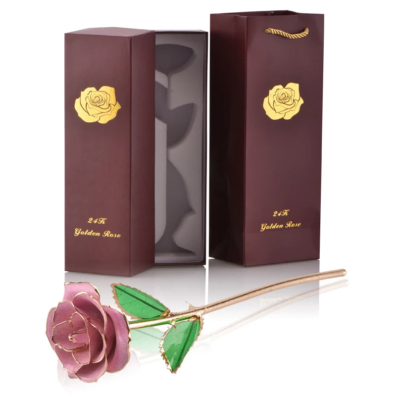 24K Gold Dipped Rose: The Perfect Eternal Gift for Her - Ideal for Valentine's Day, Weddings, and Anniversaries