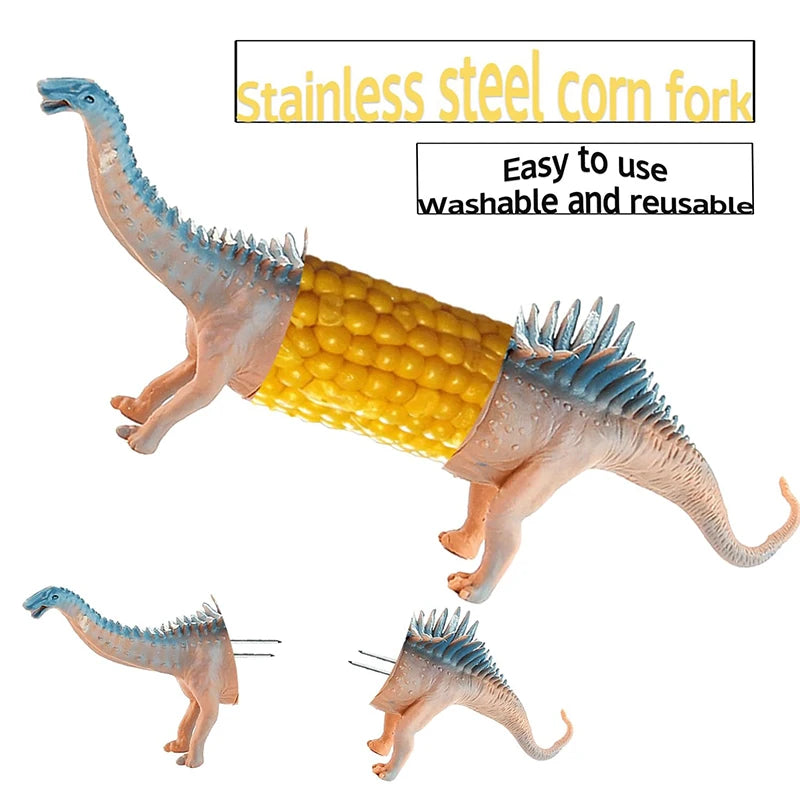 Bring Fun to Your Table with the Adorable Dinosaur Corn Cob Stand – Reusable with Stainless Steel Claws!