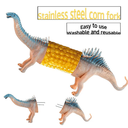 Bring Fun to Your Table with the Adorable Dinosaur Corn Cob Stand – Reusable with Stainless Steel Claws!