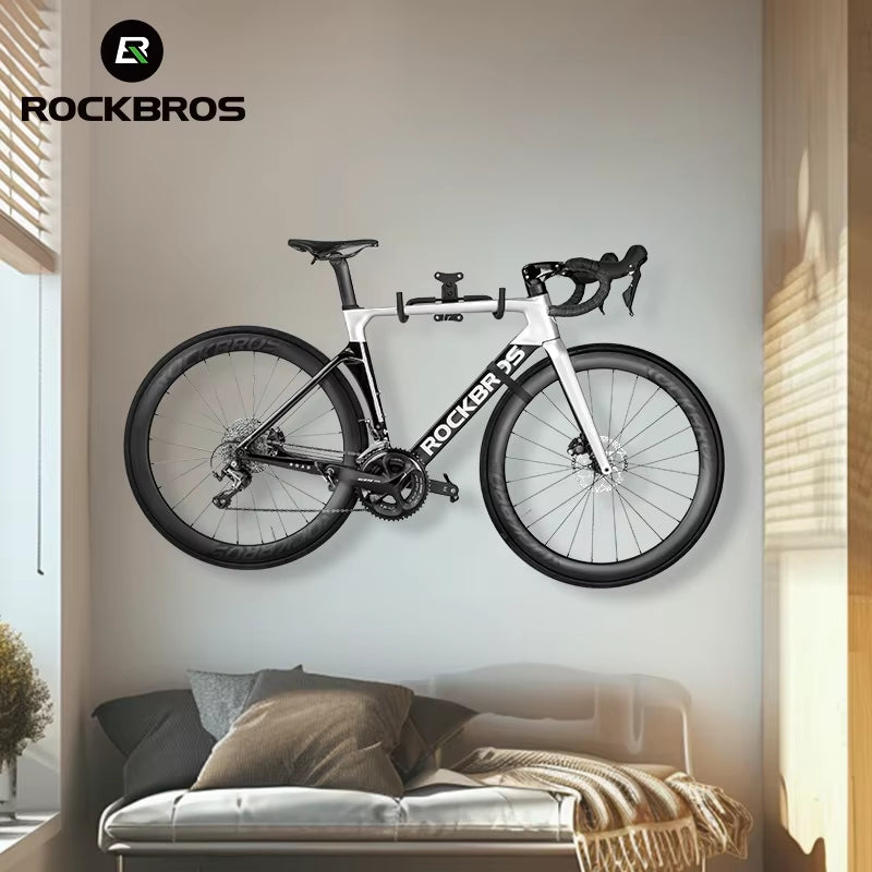 Reinforced Adjustable Wall-Mounted Bike Rack - Perfect for Home Garage Storage of MTB and Road Bikes