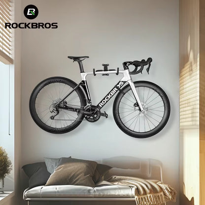 Reinforced Adjustable Wall-Mounted Bike Rack - Perfect for Home Garage Storage of MTB and Road Bikes
