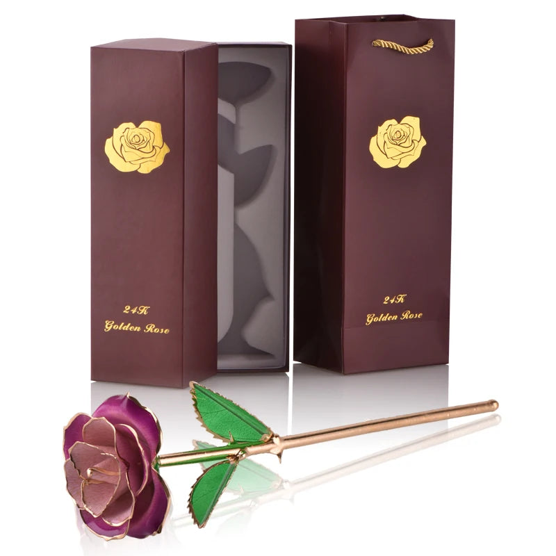 24K Gold Dipped Rose: The Perfect Eternal Gift for Her - Ideal for Valentine's Day, Weddings, and Anniversaries