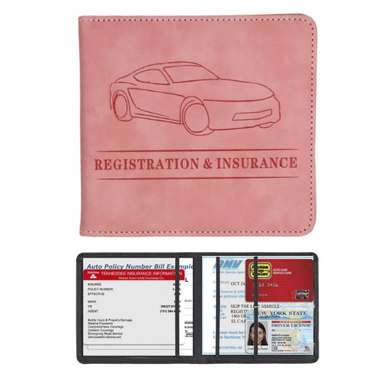Elevate Your Essentials: Stylish Men's Card Holder for Car Registration, Vehicle License & Insurance