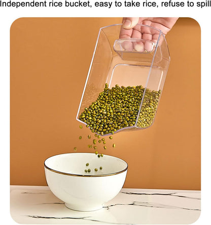 Versatile 6-Grid Rice & Grain Storage Container - 360° Rotating Dry Food Dispenser for Home Kitchen (5Kg)