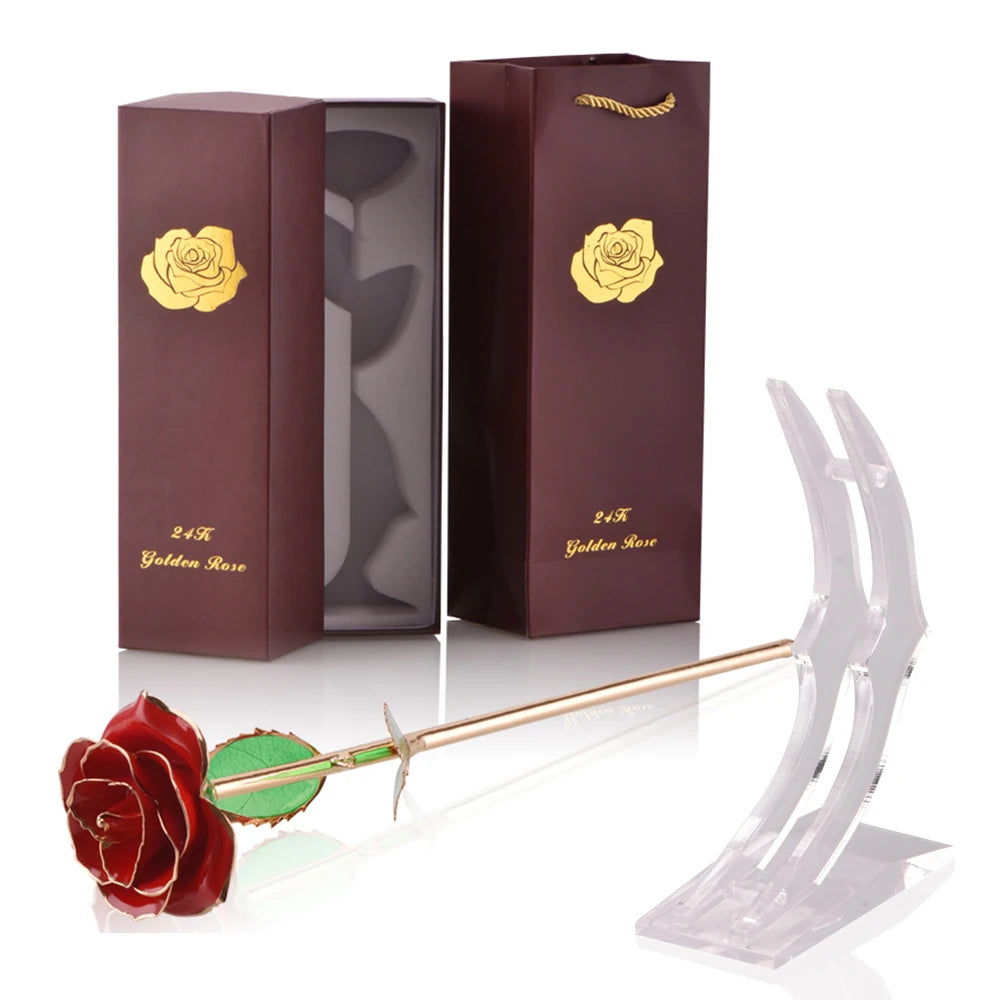 24K Gold Dipped Rose: The Perfect Eternal Gift for Her - Ideal for Valentine's Day, Weddings, and Anniversaries