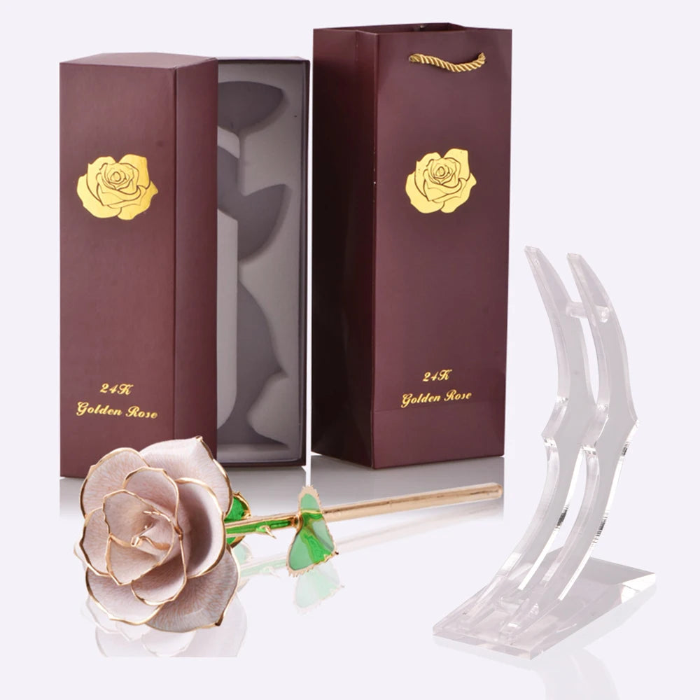24K Gold Dipped Rose: The Perfect Eternal Gift for Her - Ideal for Valentine's Day, Weddings, and Anniversaries