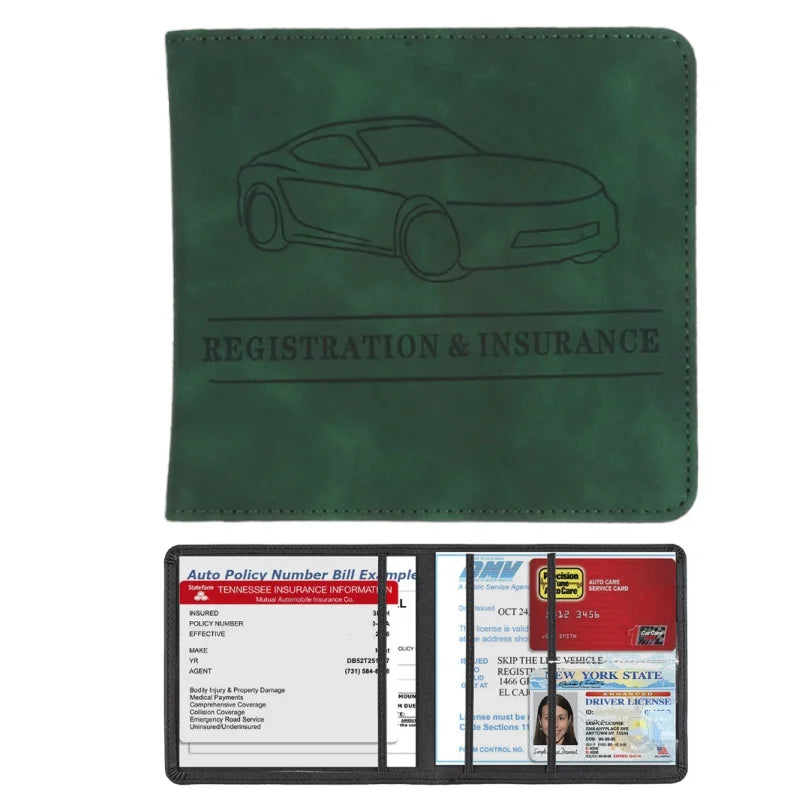 Elevate Your Essentials: Stylish Men's Card Holder for Car Registration, Vehicle License & Insurance