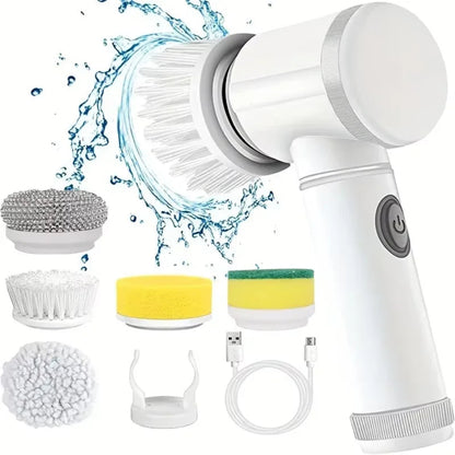 Revolutionary Electric Spin Scrubber: Cordless Power Cleaning Brush with 5 Versatile Brush Heads for Effortless Home Cleaning