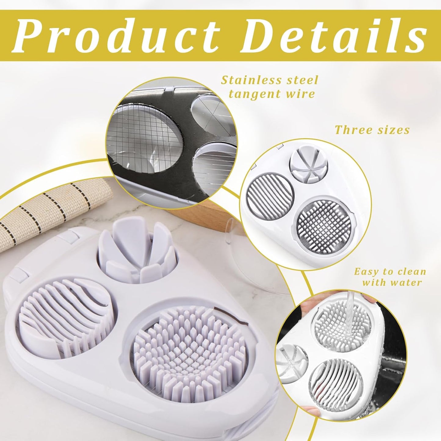 Transform Your Meals with the 3-in-1 Egg Slicer & Cutter - Perfect for Hard Boiled Eggs, Strawberries, and More!