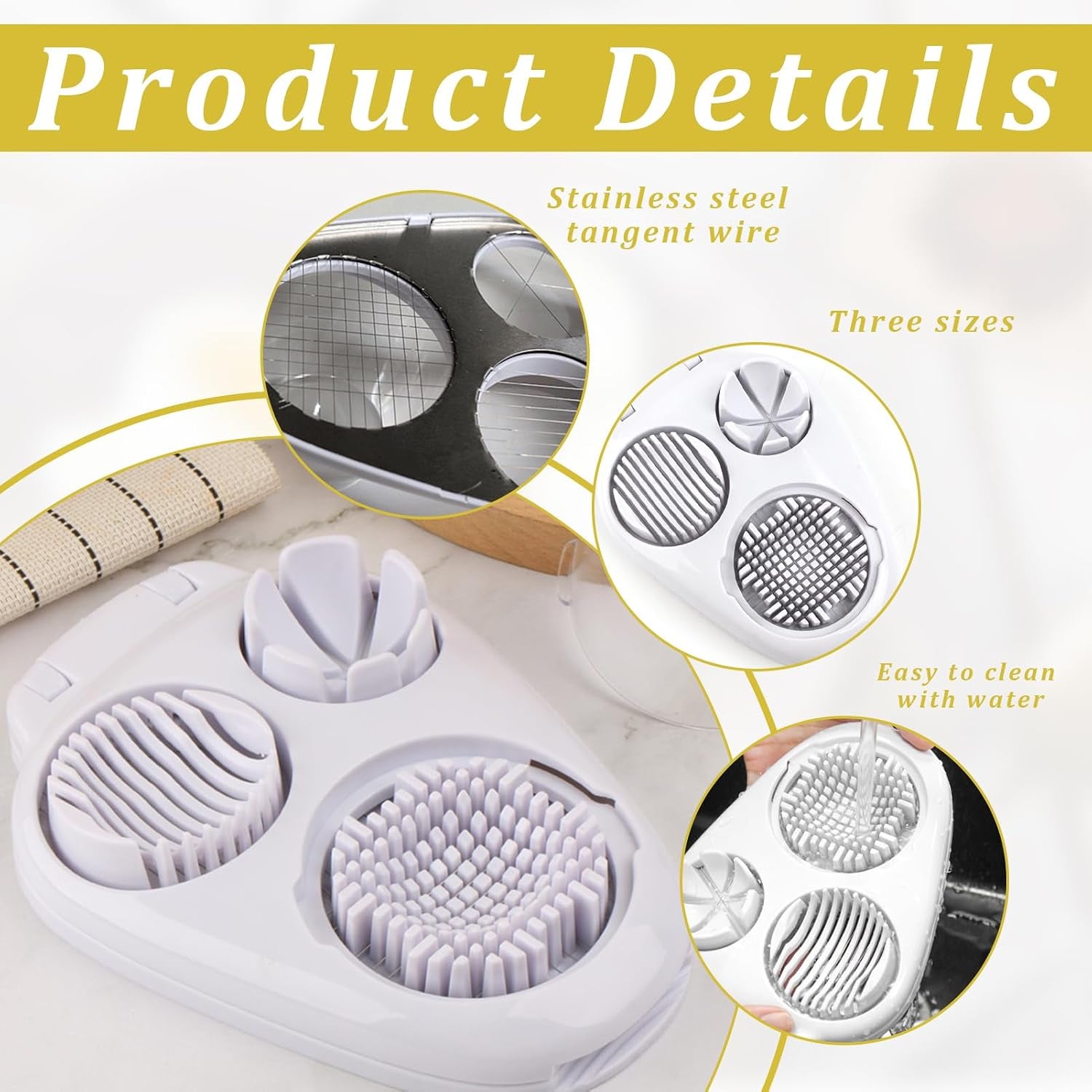 Transform Your Meals with the 3-in-1 Egg Slicer & Cutter - Perfect for Hard Boiled Eggs, Strawberries, and More!