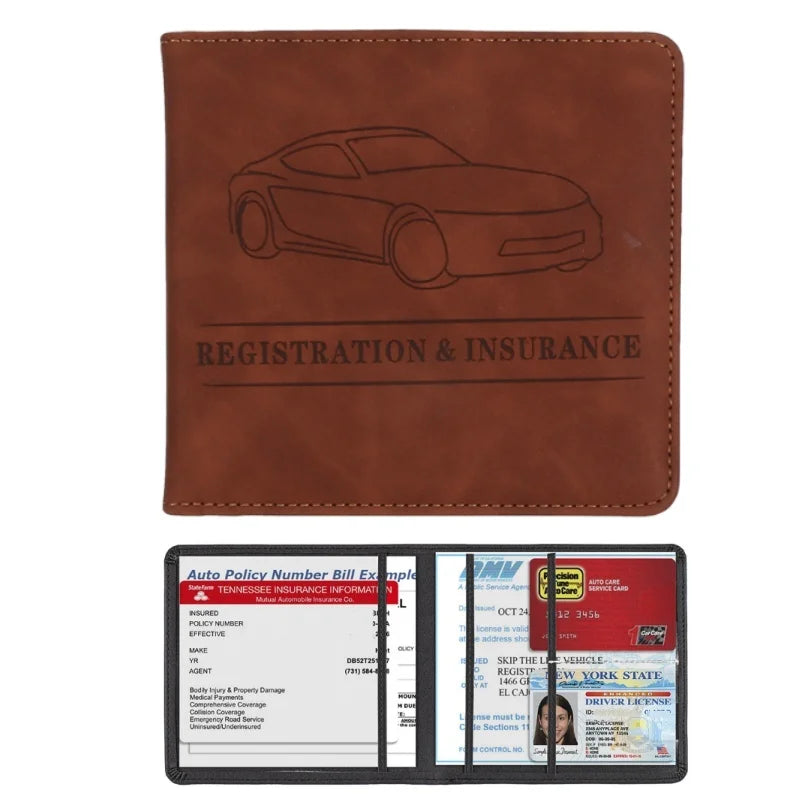 Elevate Your Essentials: Stylish Men's Card Holder for Car Registration, Vehicle License & Insurance