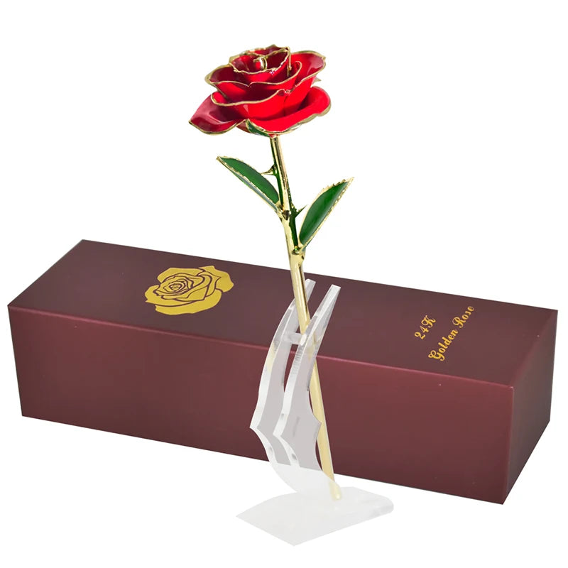 24K Gold Dipped Rose: The Perfect Eternal Gift for Her - Ideal for Valentine's Day, Weddings, and Anniversaries
