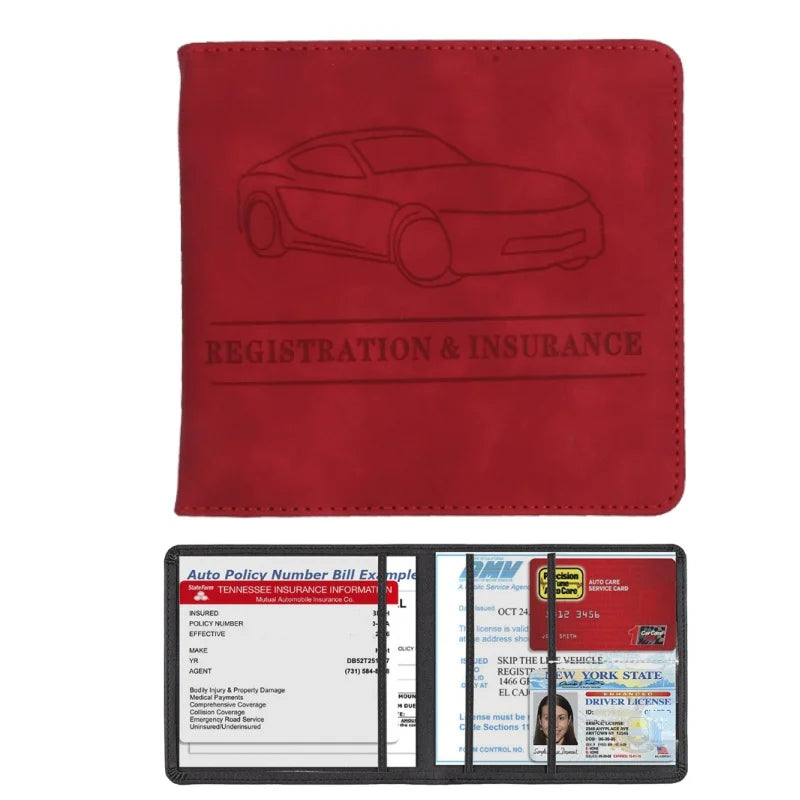 Elevate Your Essentials: Stylish Men's Card Holder for Car Registration, Vehicle License & Insurance