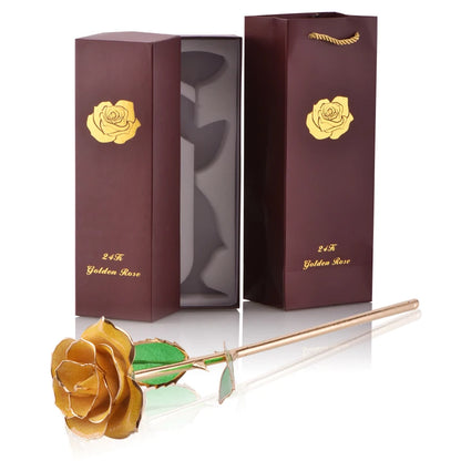 24K Gold Dipped Rose: The Perfect Eternal Gift for Her - Ideal for Valentine's Day, Weddings, and Anniversaries