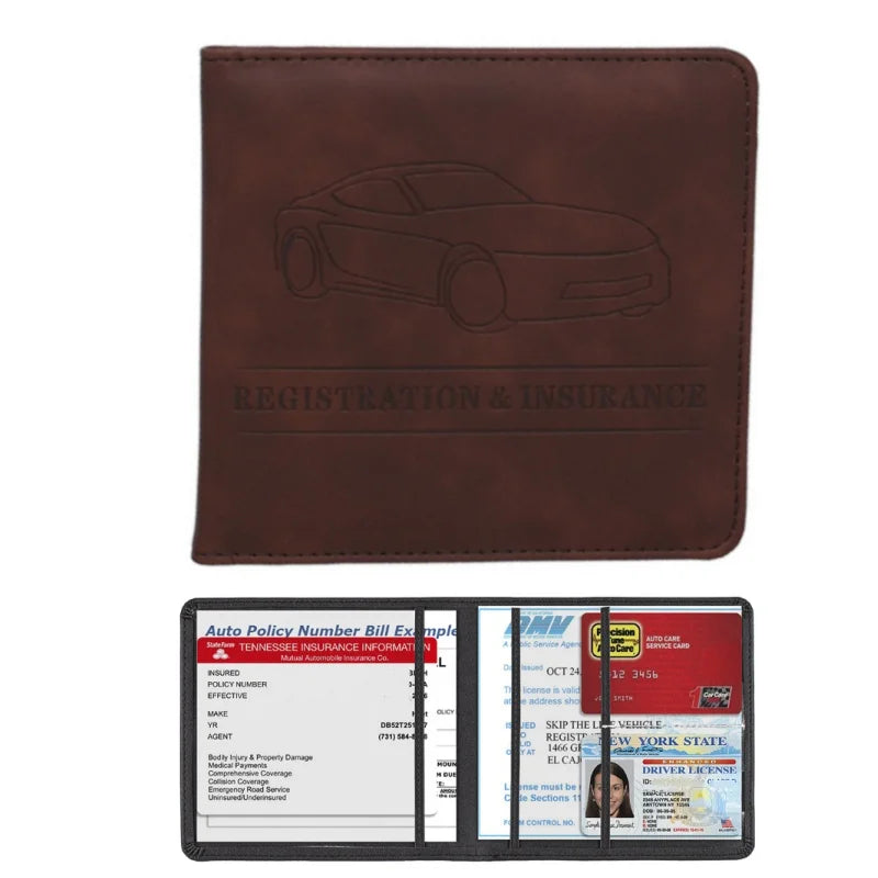 Elevate Your Essentials: Stylish Men's Card Holder for Car Registration, Vehicle License & Insurance