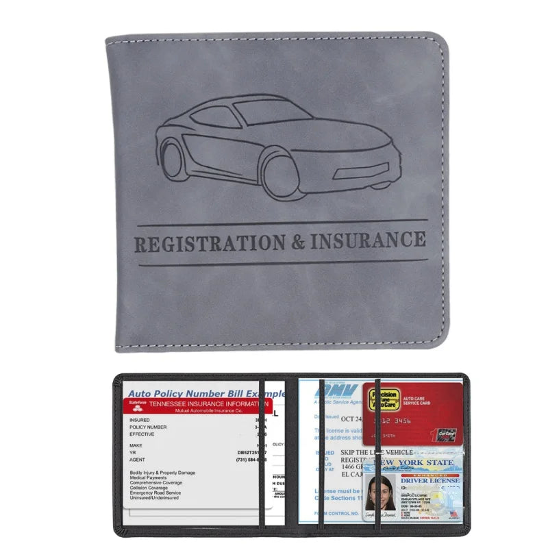 Elevate Your Essentials: Stylish Men's Card Holder for Car Registration, Vehicle License & Insurance