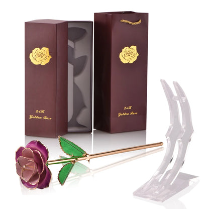 24K Gold Dipped Rose: The Perfect Eternal Gift for Her - Ideal for Valentine's Day, Weddings, and Anniversaries